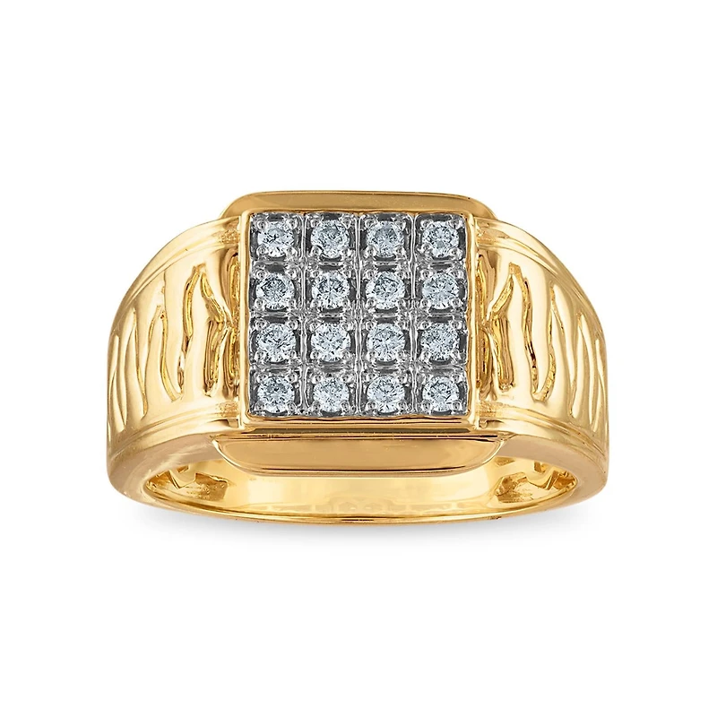 1/3 CTW Natural Diamond Nugget Ring in 10KT Yellow Gold