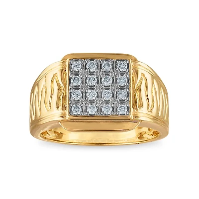 1/3 CTW Natural Diamond Nugget Ring in 10KT Yellow Gold