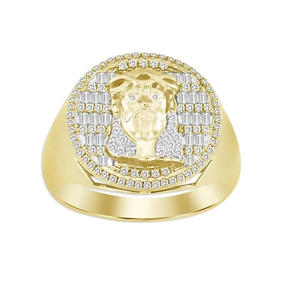 Titán by Adrian Gonzalez 10KT Yellow Gold 1/2 CTW Natural Diamond Jesus Ring