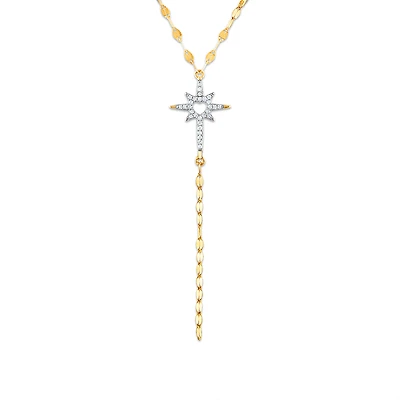 1/10 CTW Natural Diamond Star Necklace in 10KT Yellow Gold