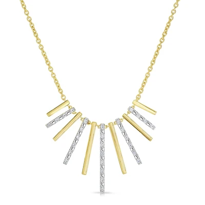 1/4 CTW Natural Diamond Fancy 18-inch Necklace in 10KT White and Yellow Gold