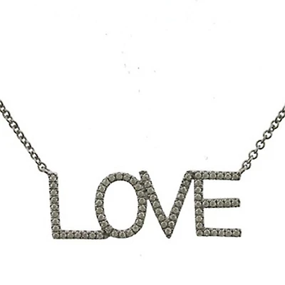 1/4 CTW Natural Diamond Love 18-inch Necklace in 14KT White Gold