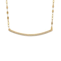 1/7 CTW Natural Diamond Curved Bar Necklace in 10KT Yellow Gold