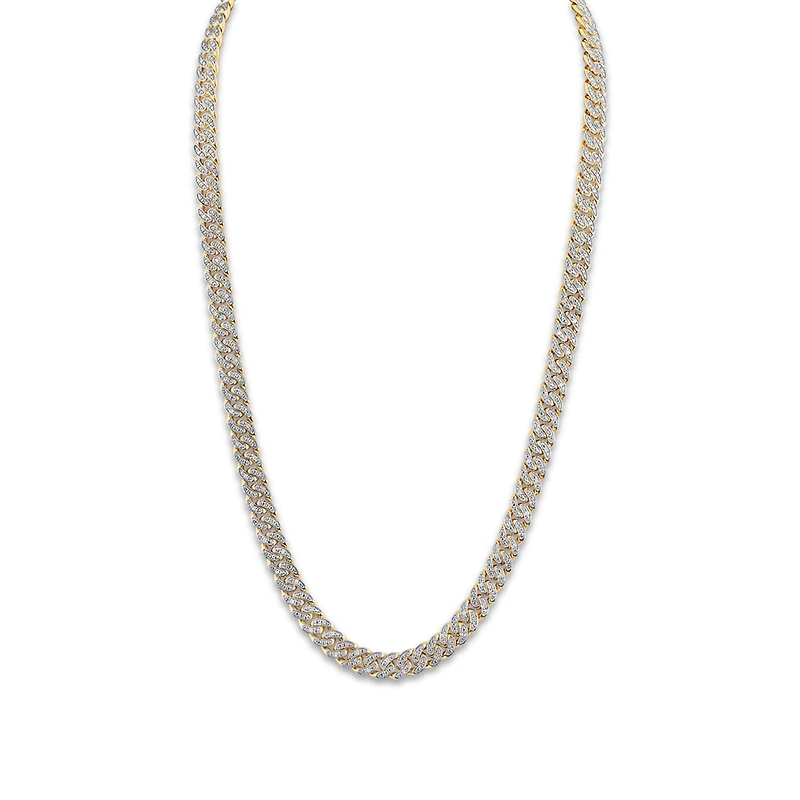 Luxe Layers 1 CTW Natural Diamond Cuban Link 24-inch Chain in Yellow Gold Plated Sterling Silver, sub_class:SC2519-Gold Plated Silver Chain