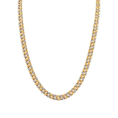 1 CTW Natural Diamond Miami Cuban Link 24-inch Chain in 10KT Yellow Gold