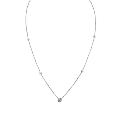 1/5 CTW Natural Diamond Fashion Station 18-inch Necklace in 10KT White Gold