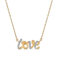 1/16 CTW Natural Diamond Fashion Love 18-inch Necklace in 10KT Yellow Gold
