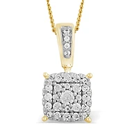 1/7 CTW Natural Diamond Cluster 18-inch Pendant in 10KT Yellow Gold