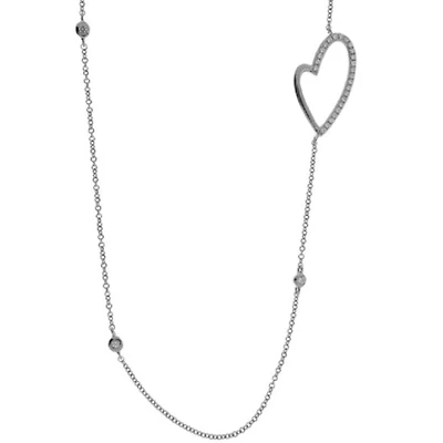 1/8 CTW Natural Diamond Heart Pendant in Sterling Silver