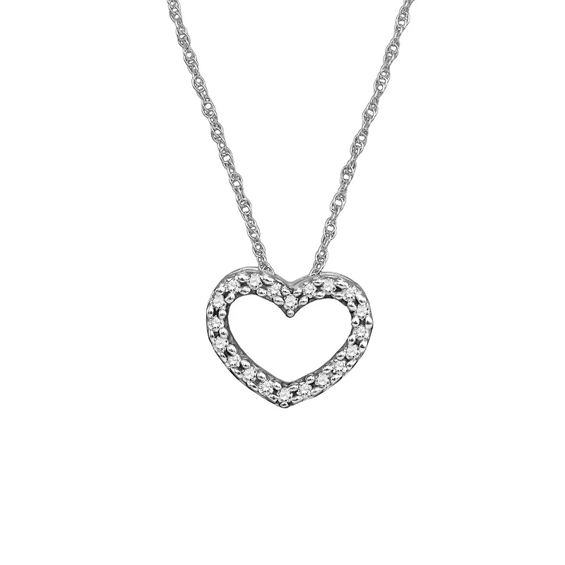 1/12 CTW Natural Diamond Heart 18-inch Pendant in 10KT White Gold