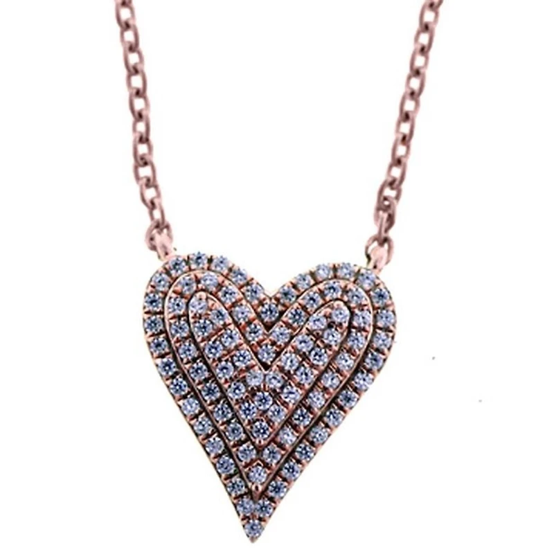1/4 CTW Natural Diamond Heart 18-inch Pendant in 10KT Rose Gold
