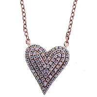 1/4 CTW Natural Diamond Heart 18-inch Pendant in 10KT Rose Gold
