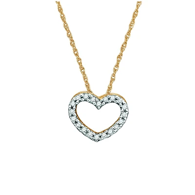 1/12 CTW Natural Diamond Heart 18-inch Pendant in 10KT Yellow Gold