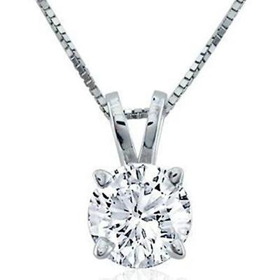 3/8 CTW Natural Diamond Solitaire 18-inch Pendant in 14KT White Gold