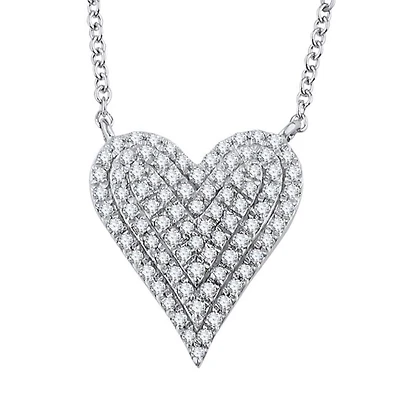 1/4 CTW Natural Diamond Heart 18-inch Pendant in 10KT White Gold