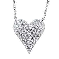 1/4 CTW Natural Diamond Heart 18-inch Pendant in 10KT White Gold