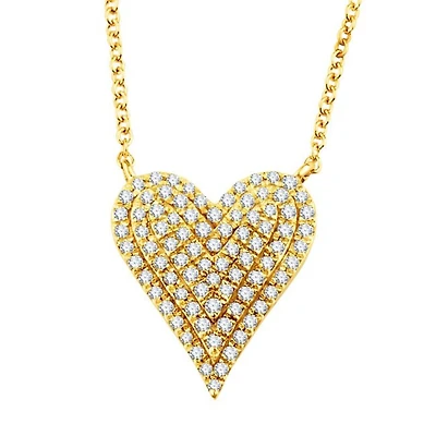 1/4 CTW Natural Diamond Heart 18-inch Pendant in 10KT Yellow Gold