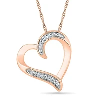 1/50 CTW Natural Diamond Heart 18-inch Pendant in 10KT Rose Gold
