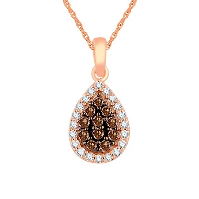 Mochaccino 3/8 CTW Natural Diamond 18-inch Pendant in 10KT Rose Gold