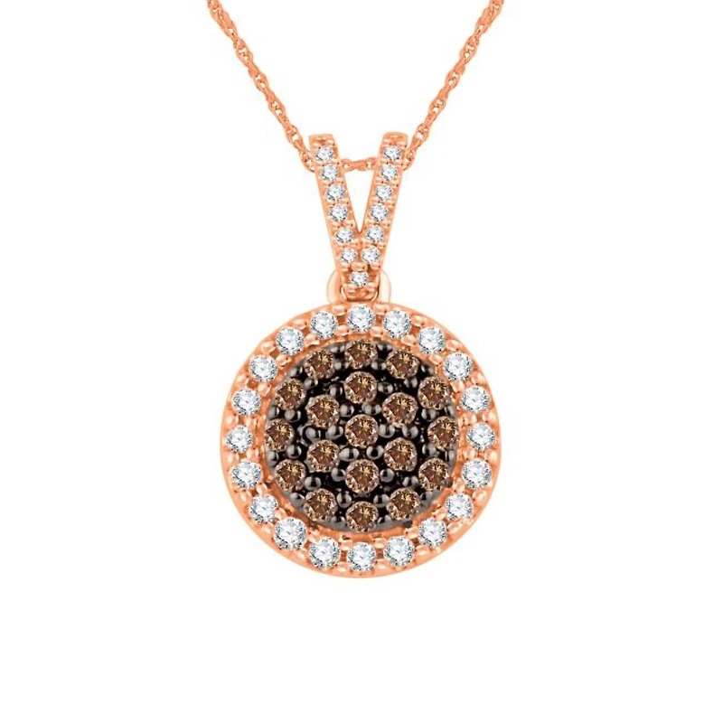 Mochaccino 1/2 CTW Natural Diamond 18-inch Pendant in 10KT Rose Gold