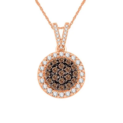 Mochaccino 1/2 CTW Natural Diamond 18-inch Pendant in 10KT Rose Gold