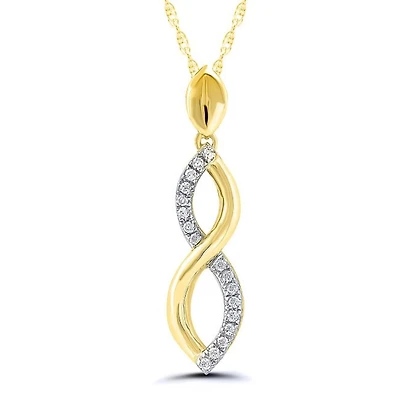1/20 CTW Natural Diamond 18-inch Pendant in 10KT Yellow Gold