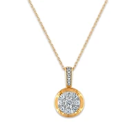 1/4 CTW Natural Diamond Cluster 18-inch Pendant in 10KT White and Yellow Gold