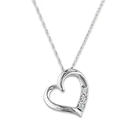 1/30 CTW Natural Diamond Heart 18-inch Pendant in 10KT White Gold