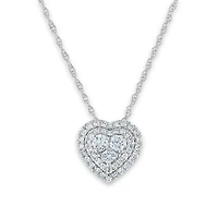 1/3 CTW Natural Diamond Heart 18-inch Pendant in 10KT White Gold