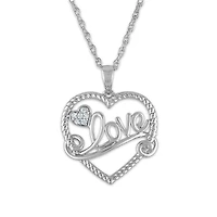 1/30 CTW Natural Diamond Heart 18-inch Pendant in Sterling Silver