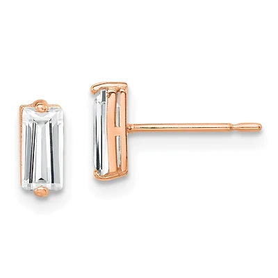 10KT Rose Gold Cubic Zirconia Stud Earrings