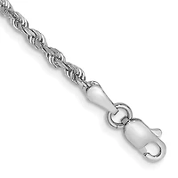 10KT White Gold 8-inch 2.25MM Diamond-cut Rope Bracelet