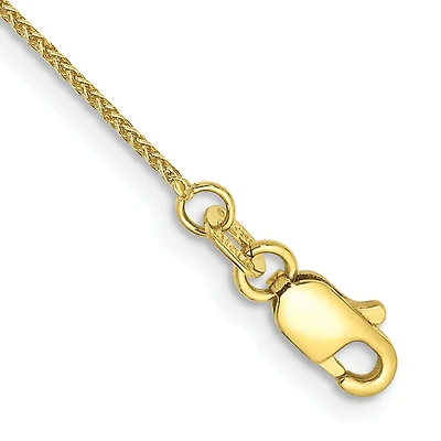 10KT Yellow Gold 10-inch 0.8MM Spiga Link Anklet