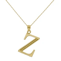 10KT Yellow Gold 18-inch 30MM Initial Pendant; Initial Z