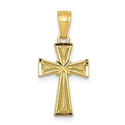 10KT Yellow Gold 20X11MM Cross Pendant. Chain Not Included
