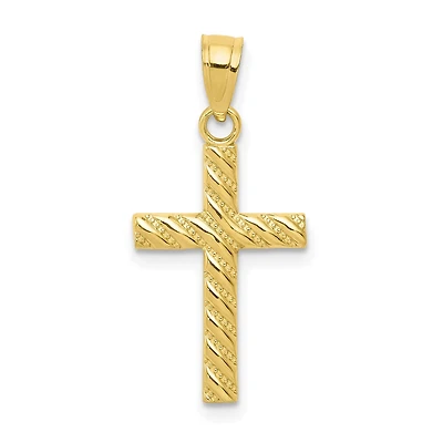 10KT Yellow Gold 25X12MM Cross Pendant. Chain Not Included