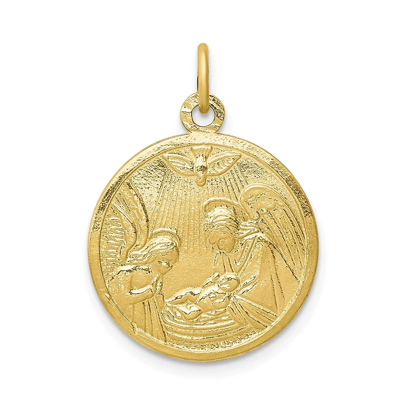 10KT Yellow Gold 25X19MM Baptism Charm. Chain not Included