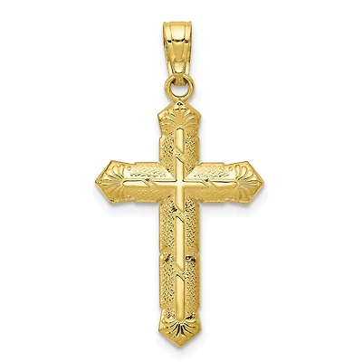10KT Yellow Gold 30X16MM Cross Pendant. Chain Not Included