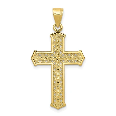 10KT Yellow Gold 35X19MM Cross Pendant. Chain Not Included
