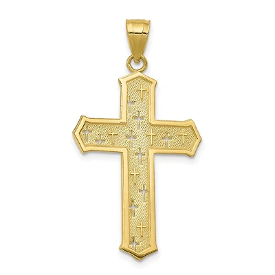 10KT Yellow Gold 35X21MM Cross Pendant. Chain Not Included