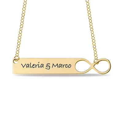 Mitchell K 10KT Yellow Gold 40X8MM 18-inch Engravable Necklace with Infinity Cutout Design. See Details*