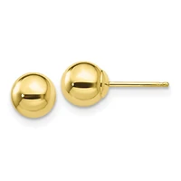 10KT Yellow Gold 6MM Ball Stud Earrings