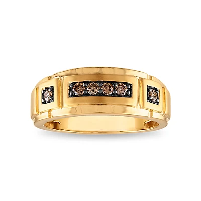 Mochaccino 1/4 CTW Natural Diamond Wedding Ring in 10KT Yellow Gold
