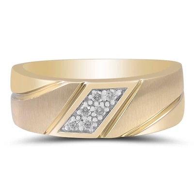 1/10 CTW Natural Diamond Wedding Ring in 10KT Yellow Gold
