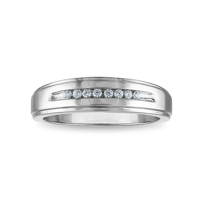 1/10 CTW Natural Diamond Wedding Ring in 10KT White Gold