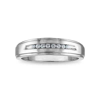 1/10 CTW Natural Diamond Wedding Ring in 10KT White Gold