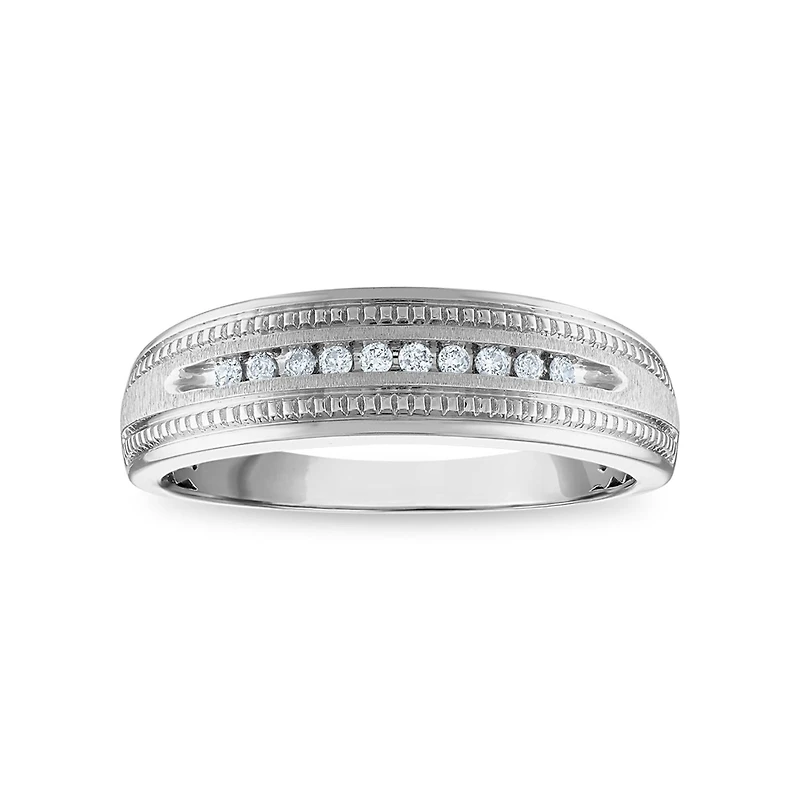 1/10 CTW Natural Diamond Wedding Ring in 10KT White Gold
