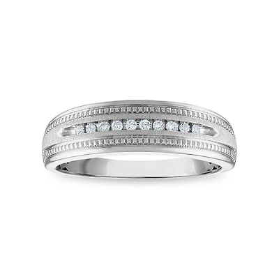 1/10 CTW Natural Diamond Wedding Ring in 10KT White Gold