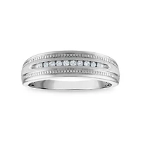 1/10 CTW Natural Diamond Wedding Ring in 10KT White Gold