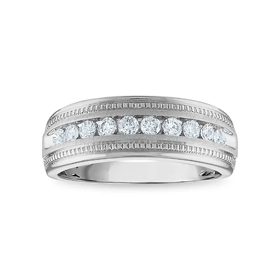 1/2 CTW Natural Diamond Wedding Ring in 10KT White Gold